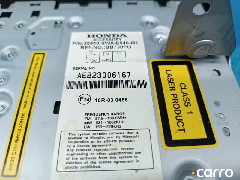 39540SWAE040M1, 39540-SWA-E04 магнитола Honda CR-V 2011г. - фото №6