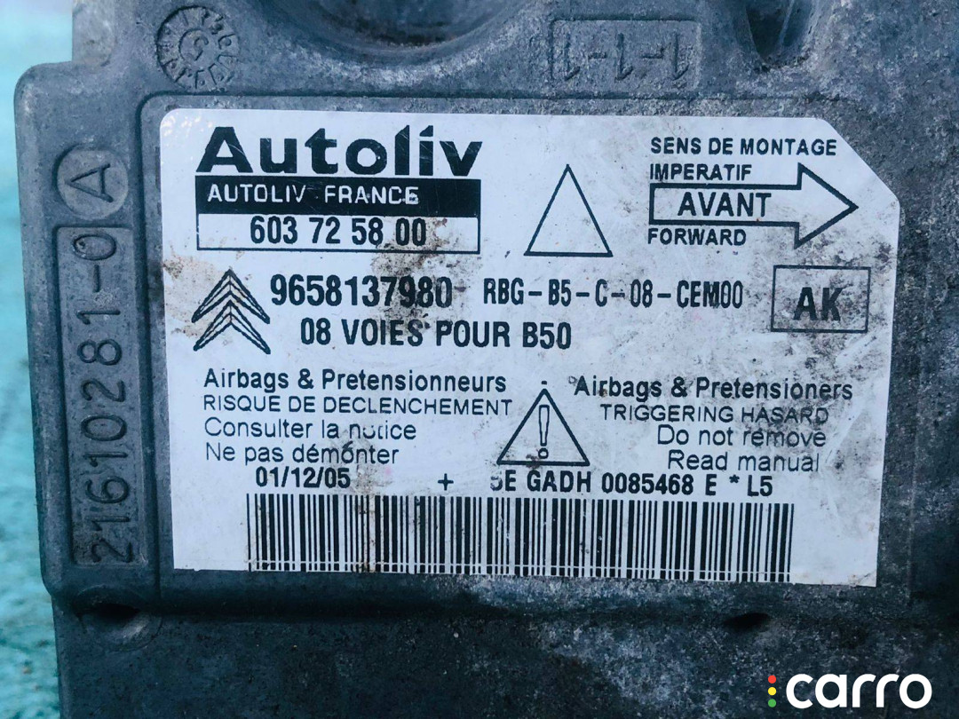 603725800 Блок AirBag Citroen C4 2010г. - фото №9