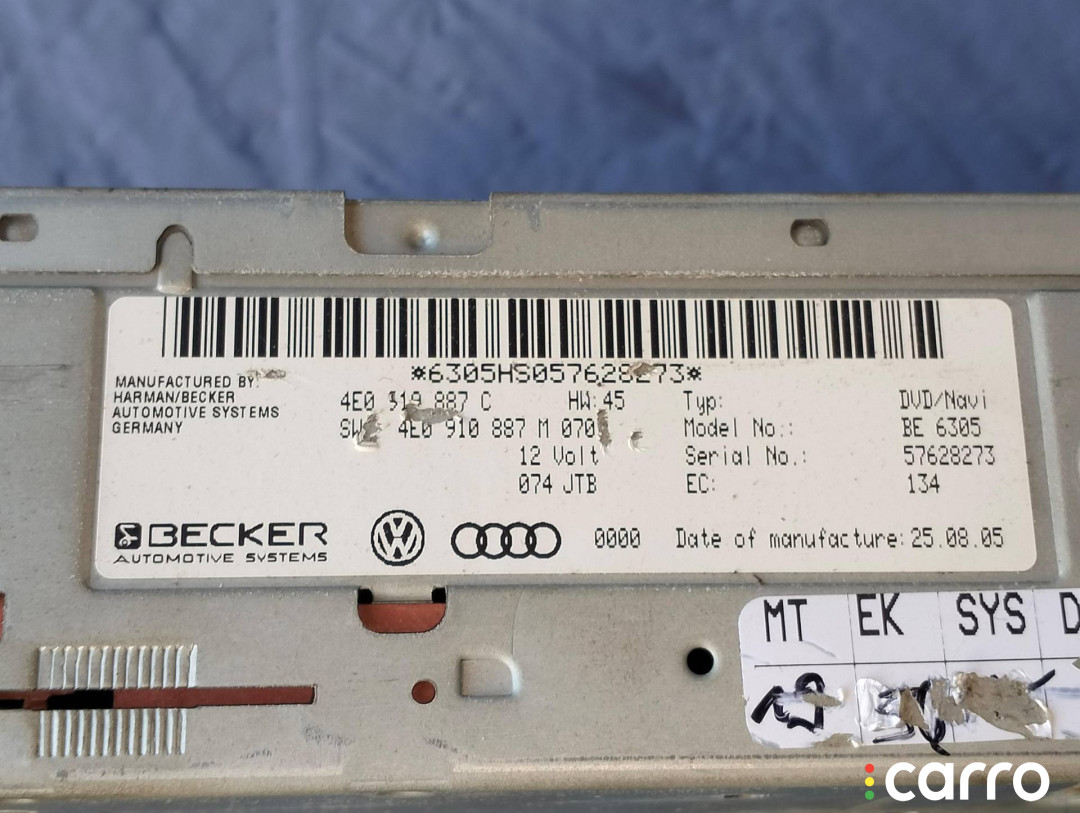 4E0919887C Магнитола Audi A6 4F/C6 2005г. - фото №3