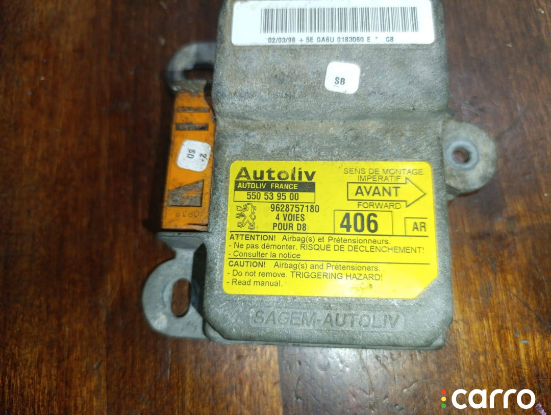 9628757180, 550539500 Блок AirBag Peugeot 406 1998г. - фото №4