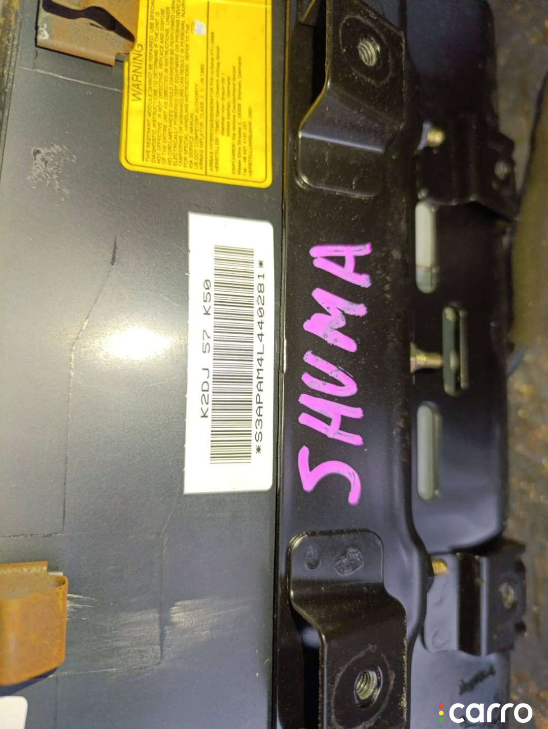 0K2DJ57K50B96 Подушка безопасности пассажира Kia Shuma 2 2001г. - фото №7