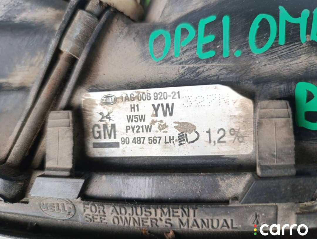 90487567LH Фара левая Opel Omega B - фото №9