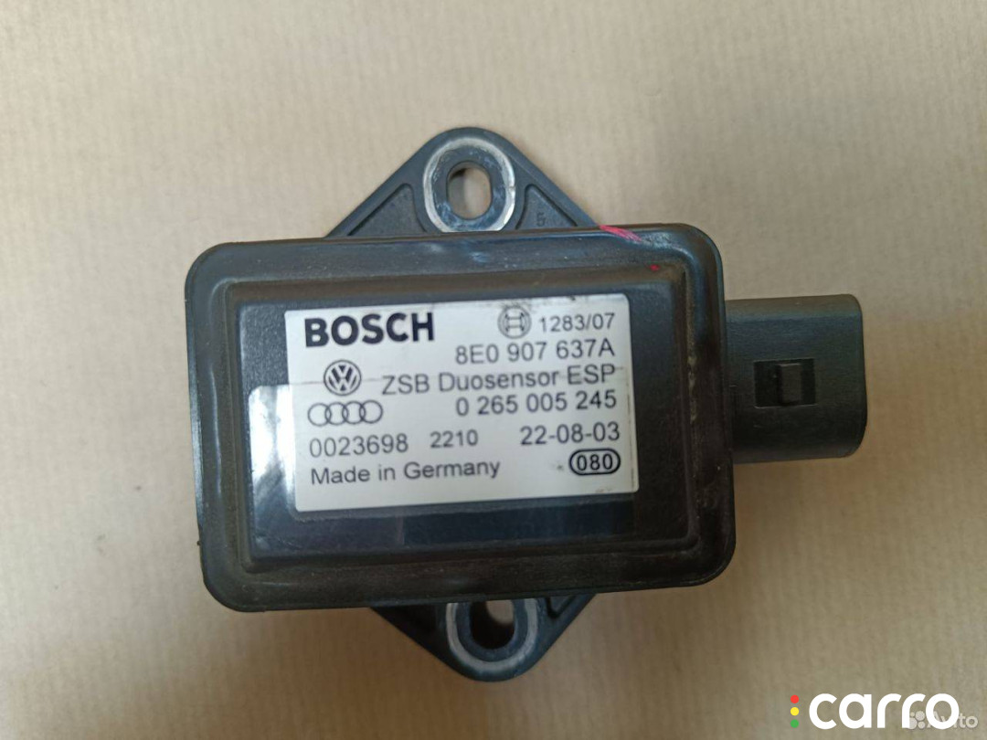 8E0907637A, 0265005245 Датчик ускорения Audi A4 B6 2003г. - фото №4