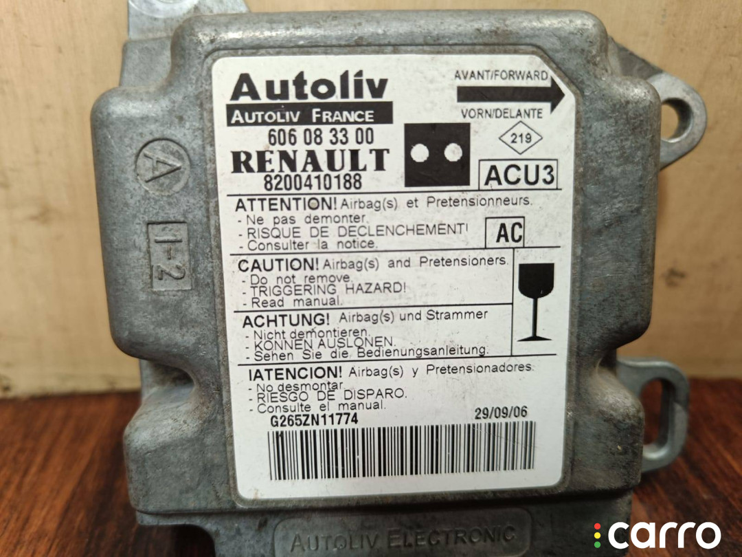 Блок AirBag Renault Kangoo 2006г. - фото №1