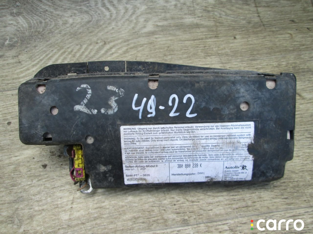 3B0880239K Подушка безопасности боковая (в сиденье) Volkswagen Passat B5 1999г. - фото №1