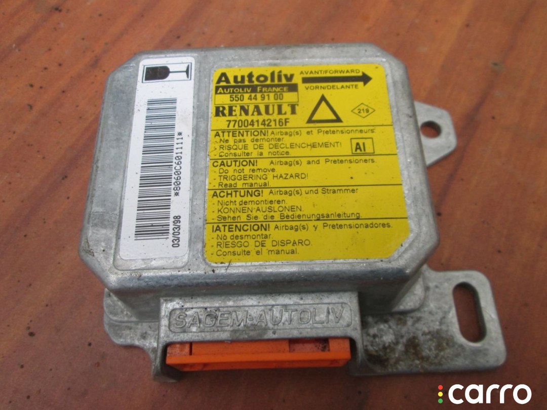 7700414216F Блок AirBag Renault Laguna 1 1997г. - фото №1