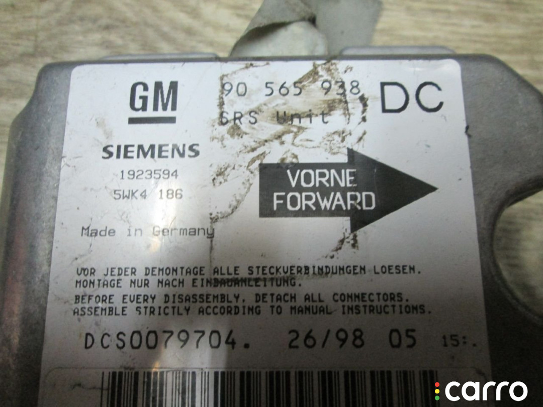 90565938 Блок AirBag Opel Omega B 1996г. - фото №2