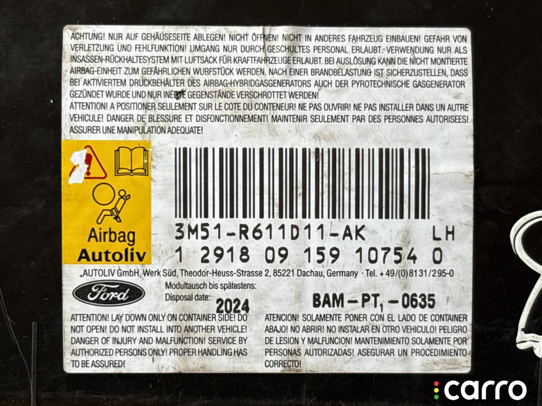 3M51-R611D11-AK подушка безопасности сиденья передняя левая Ford Kuga 1 поколение 2009г. - фото №3