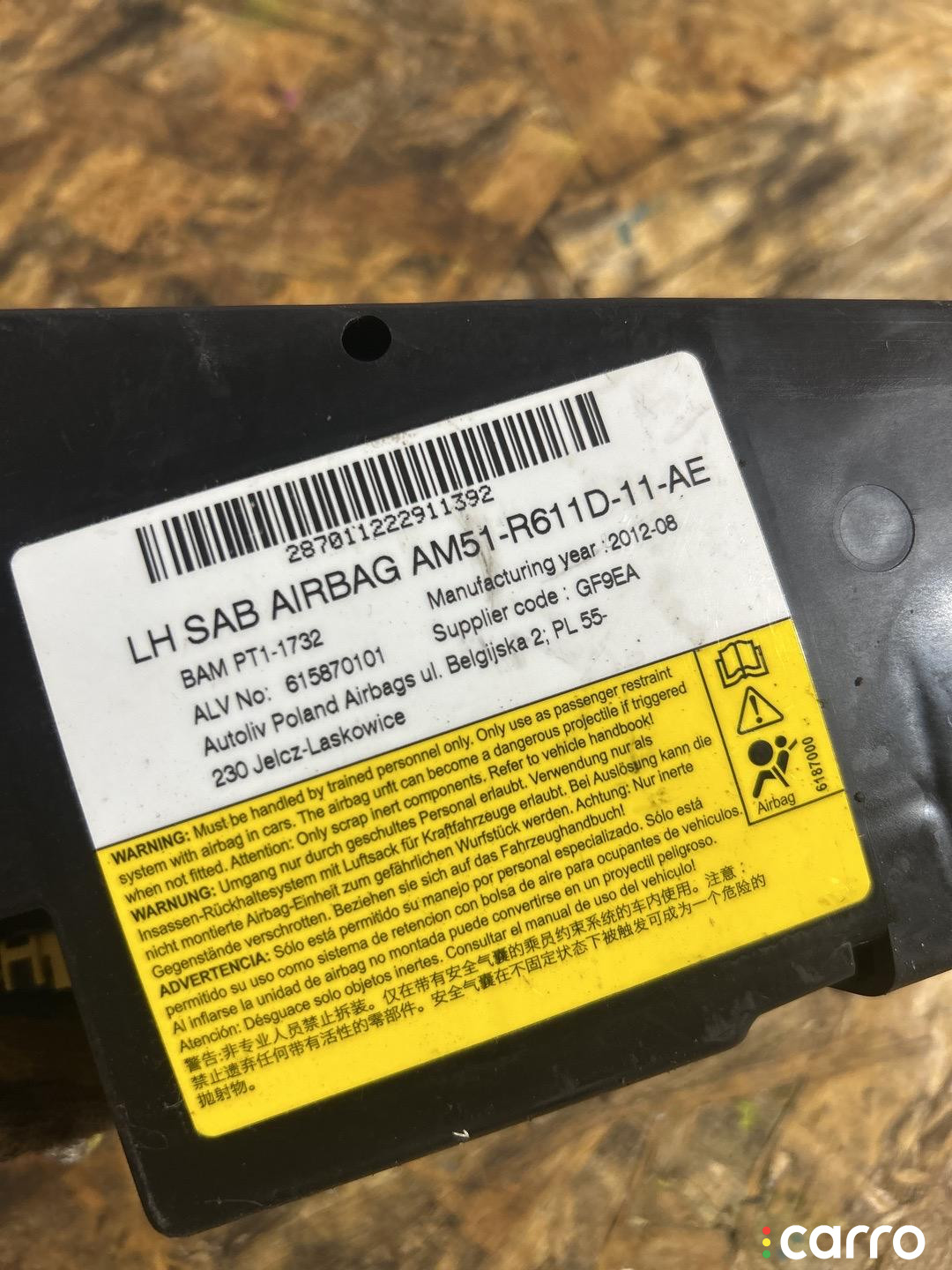 AM51-R611D-11AE подушка безопасности сиденья передняя левая Ford Focus 3 поколение 2012г. - фото №3