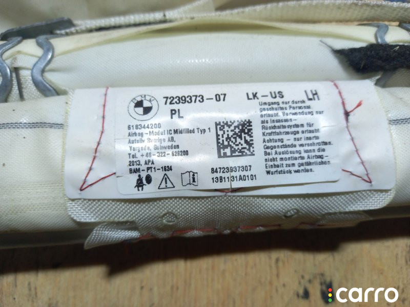 72127239373, 7239373 подушка безопасности (шторка) BMW 3-series 2013г. - фото №3
