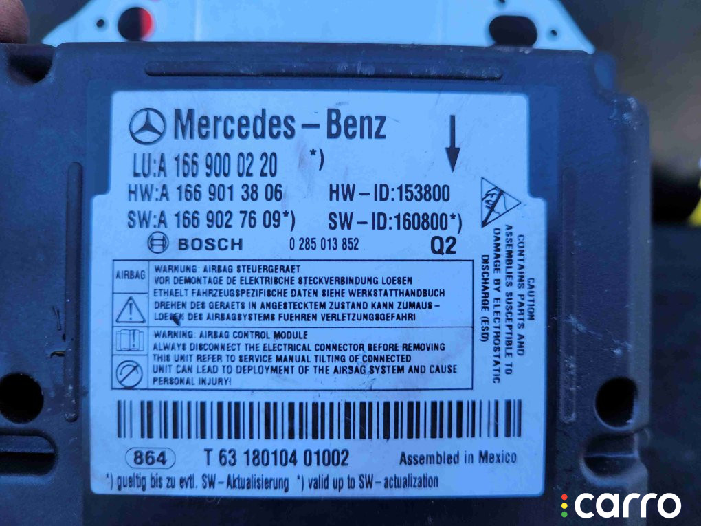 A1669000220 Блок AirBag Mercedes-Benz GLE 2018г. - фото №1