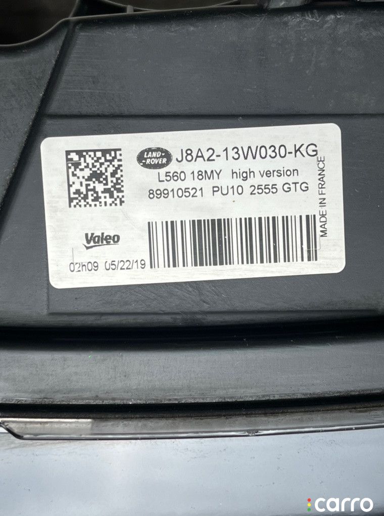 J8A2-13W030-KG Фара левая Land Rover Range Rover Velar 2019г. - фото №7