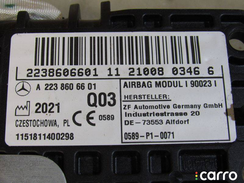 A2238606601 Подушка безопасности коленная Mercedes-Benz S W223 2021г. - фото №5