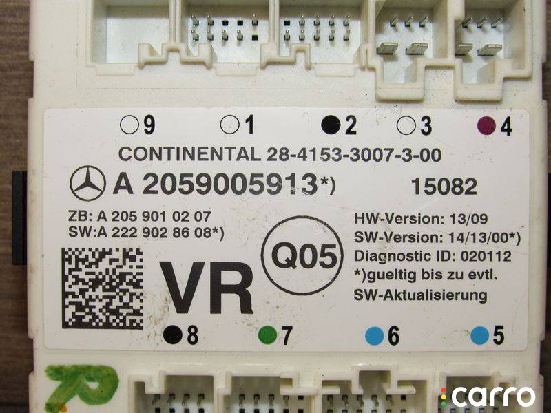 A2059005913 модуль управления двери передней правой Mercedes-Benz C W205/S205/C205 2016г. - фото №4