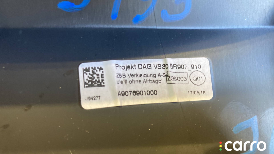 A9076901200, A9076901000 Обшивка стойки передняя правая Mercedes-Benz Sprinter W907/W910 2019г. - фото №6